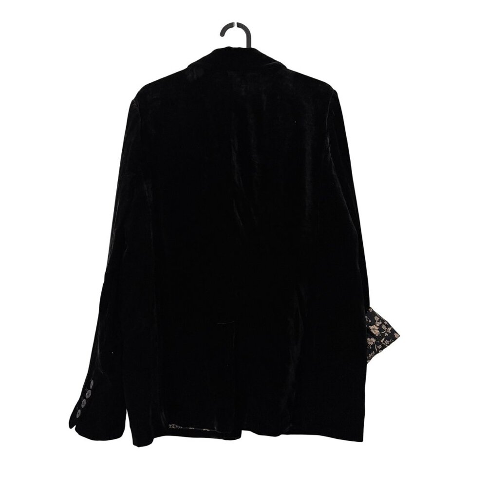 Sundance Black Monte Rosa Silk Blend Floral Lined Velvet Blazer Jacket Womens 6 - Picture 8 of 9